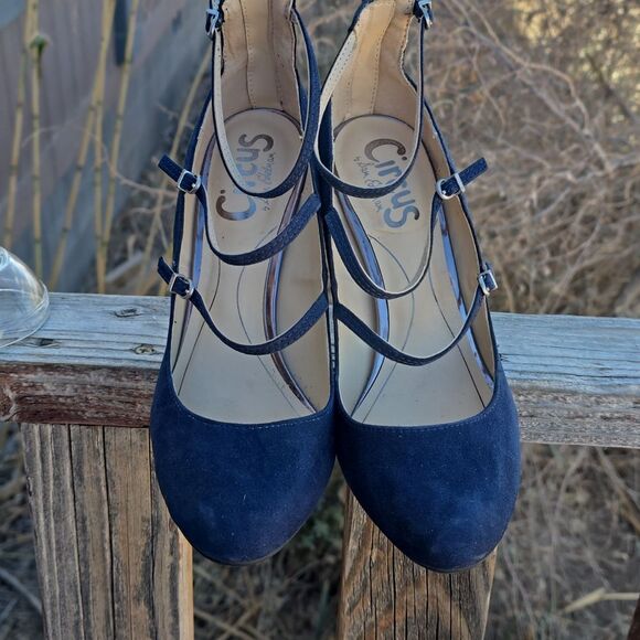 CIRCUS Sam Edelman Blue Heels spike strappy size 7.5 - Picture 2 of 12
